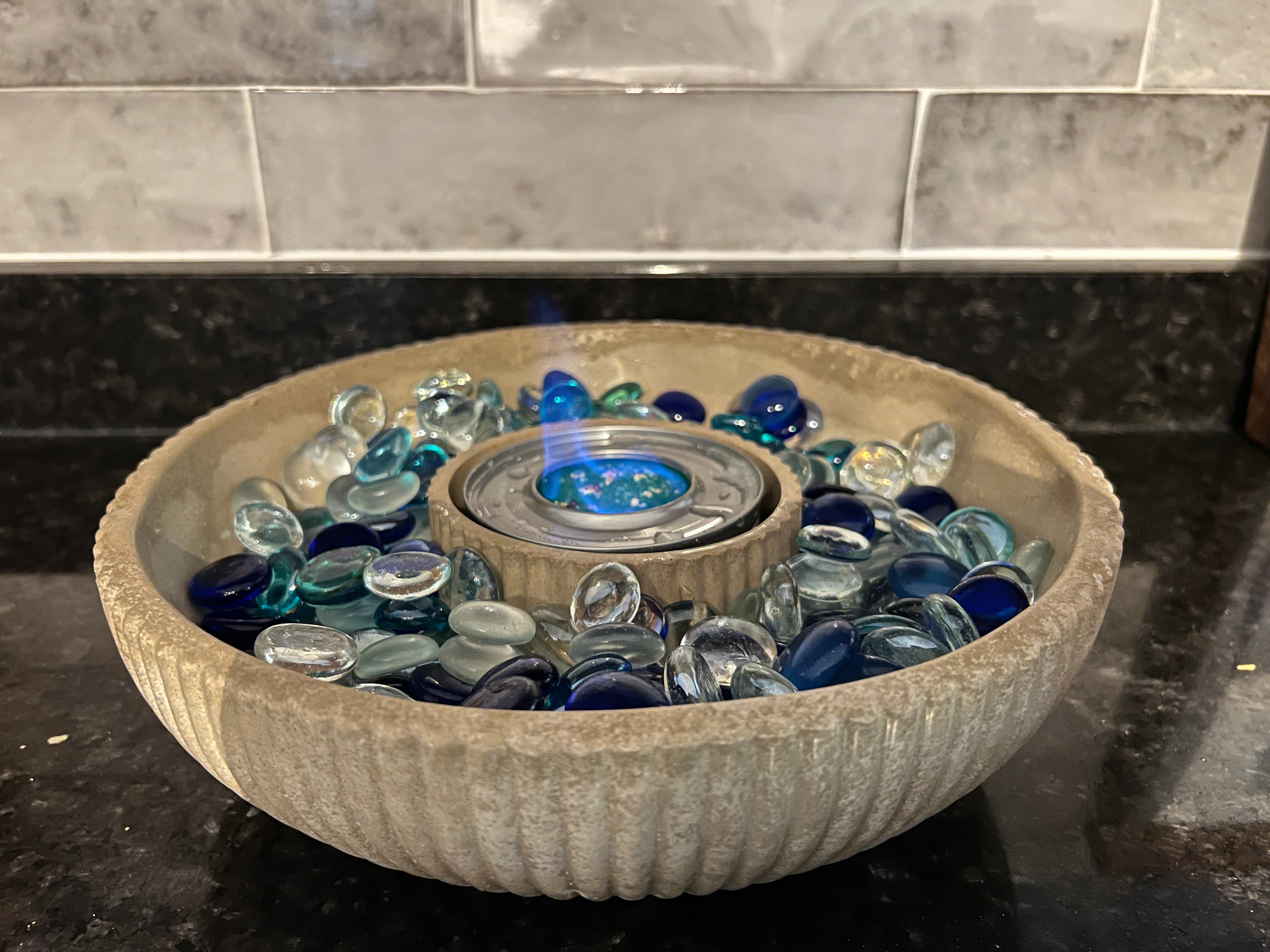 With glass gems
